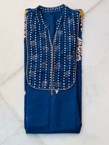 Blue Embroidered Kurta