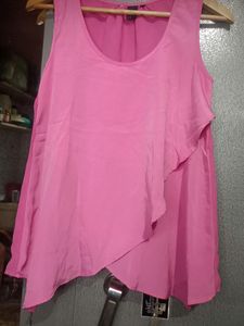 Sleeveless Pink Ruffle Top
