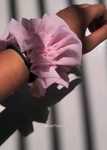 Ruffle Light Pink Scrunchie
