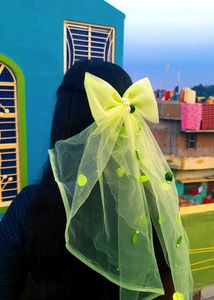 long teil bow hair clip