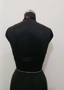 Black Lace Halter Neck Bralette 34C