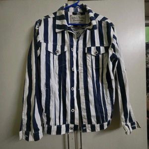 Stylish Striped Denim Jacket Powerlook