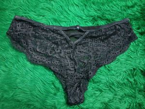 Lace Detail Brief🖤free size