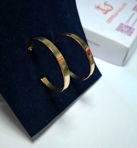 Elegant Gold Plated Twisted Hoop Earrings