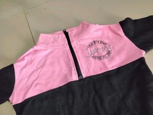 Pink &amp; Black Pullover Top