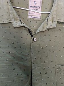 Green Patterned Casual Shirt