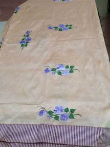 Cream Color Painted Sareewith Good Shine