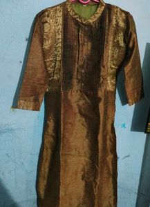 Beautiful Traditional Olive Gold Kurti