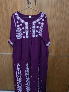 Long Lucknow Work Kurta