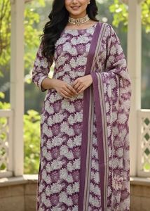 Floral Print suit salwar with Dupatta