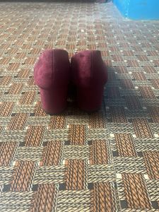 Burgundy Suede Ballet Flats