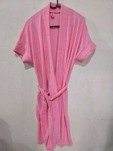 Pink Terry Bath Robe for Women