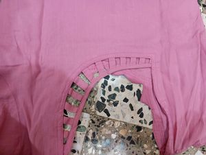 Beautiful Pink Colour Salwar Suit, Short Kurti, Designed Suit, With Beautiful Neck Design😊 Duppata i Don&#39;t Have, But Can Arrange One Stole If Anyone Wants😘