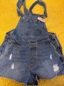 Denim Overalls Shorts