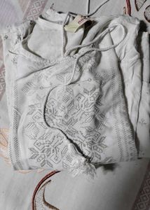 Embroidered White Tunic Top