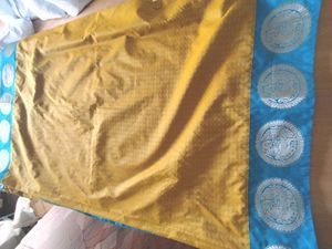 Blue And Mustard Saree (Women&#39;s)