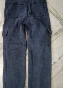 Charcoal Black Cargo Jeans