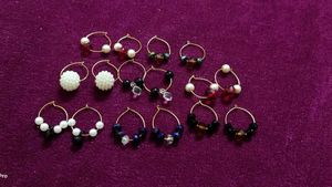 combo of eight Beaded Hoop Earrings - Handmade