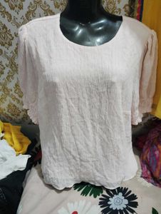 Pink Puff Sleeve Blouse