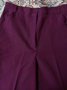 Magenta Straight Fit Trousers