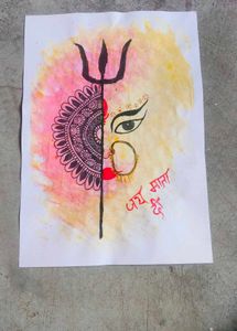 Durga Maa Painting With Mandala