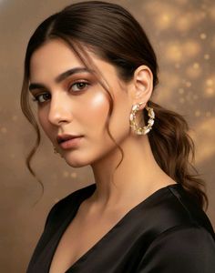 Elegant rhinestone Hoop Earrings