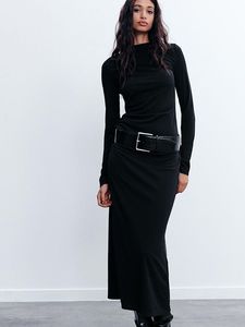 Zara Black Long Sleeve Dress