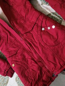 Totally New Red Color Winter Solid Jacket.