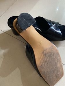 Black Criss Cross Heeled Sandals