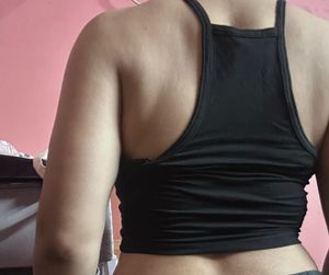 Black Halter Crop Top