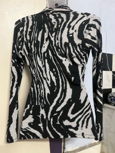 Zebra Print Wrap Top