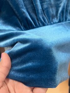 Blue Velvet Long Sleeve Top