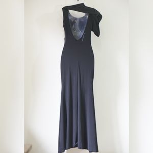 Long Gown With Front Slit &amp; Back Details