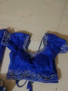 Silver Zarkan Work Lehenga Choli Fishcut Type