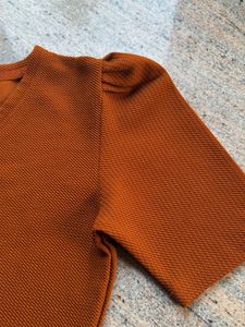 rust Puff Sleeve Top
