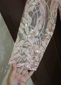 Baby Pink Embellished Anarkali Set