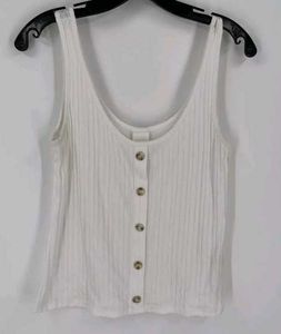 H&M Women’s Scoop Neck Ribbed Knit Sleevele