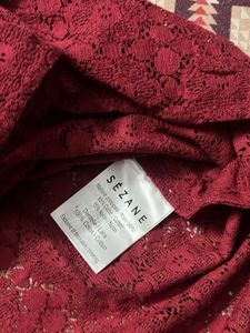 Burgundy Lace Ruffle Top