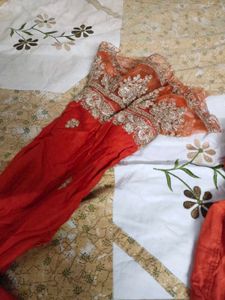Elegant Red Embroidered work Kurta Set