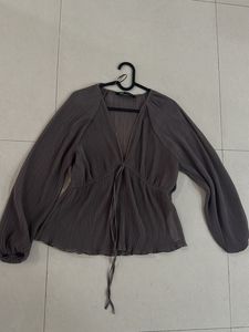 Lace Shirt With Tie Detail
