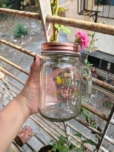 Mason Jar with Handle &amp; Lid