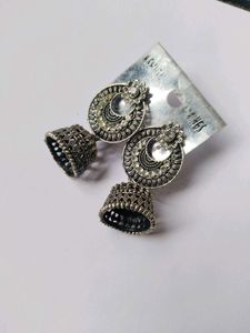 Silver Jhumka Earrings