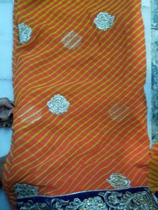 Orange Leheriya Saree