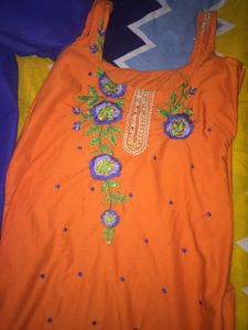 Orange Blue Suit Set