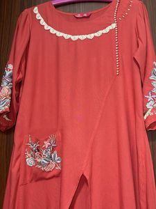 Coral Embroidered Long Kurta Sets
