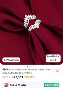 GIVA Cubic Zirconia Studded Ring