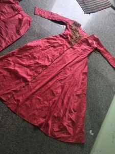 Maroon Embellished Anarkali Dress