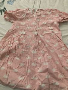 Cute Swan Print Baby Dress