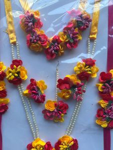 Haldi Ceremony artifical flower bridal set