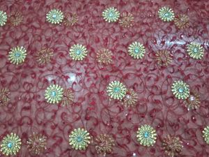Maroon Embroidered Chunri